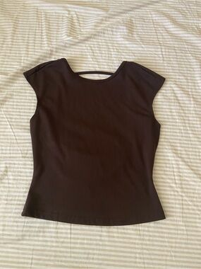 Forever21 Women’s Brown Backless Cap-Sleeve Top Party Going Out Dinner Size S